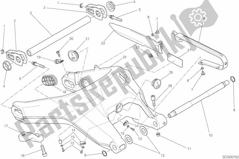 All parts for the Forcellone Posteriore of the Ducati Scrambler Street Classic Thailand USA 803 2018